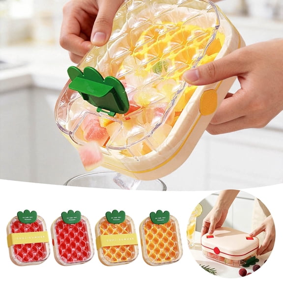 28 Cavity Pineapple Ice Cube Pitcher Leakproof Multi-purpose Cold Drink Container for Camping Summer Picnic Kitchen Making