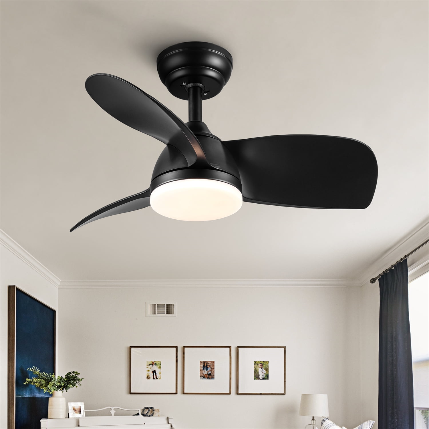 28" Ceiling Fan with LED Lights and Remote Control, Indoor Outdoor