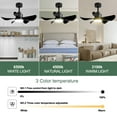 thumbnail image 1 of 28' Ceiling Fans with Lights and Remote/App Control,Low Profile Ceiling Fans with 5 Reversible Blades 3 Colors Dimmable 6 Speeds Ceiling Fan for Bedroom Kitchen,Black Abs+Steel(Q235) Electrical, 1 of 6