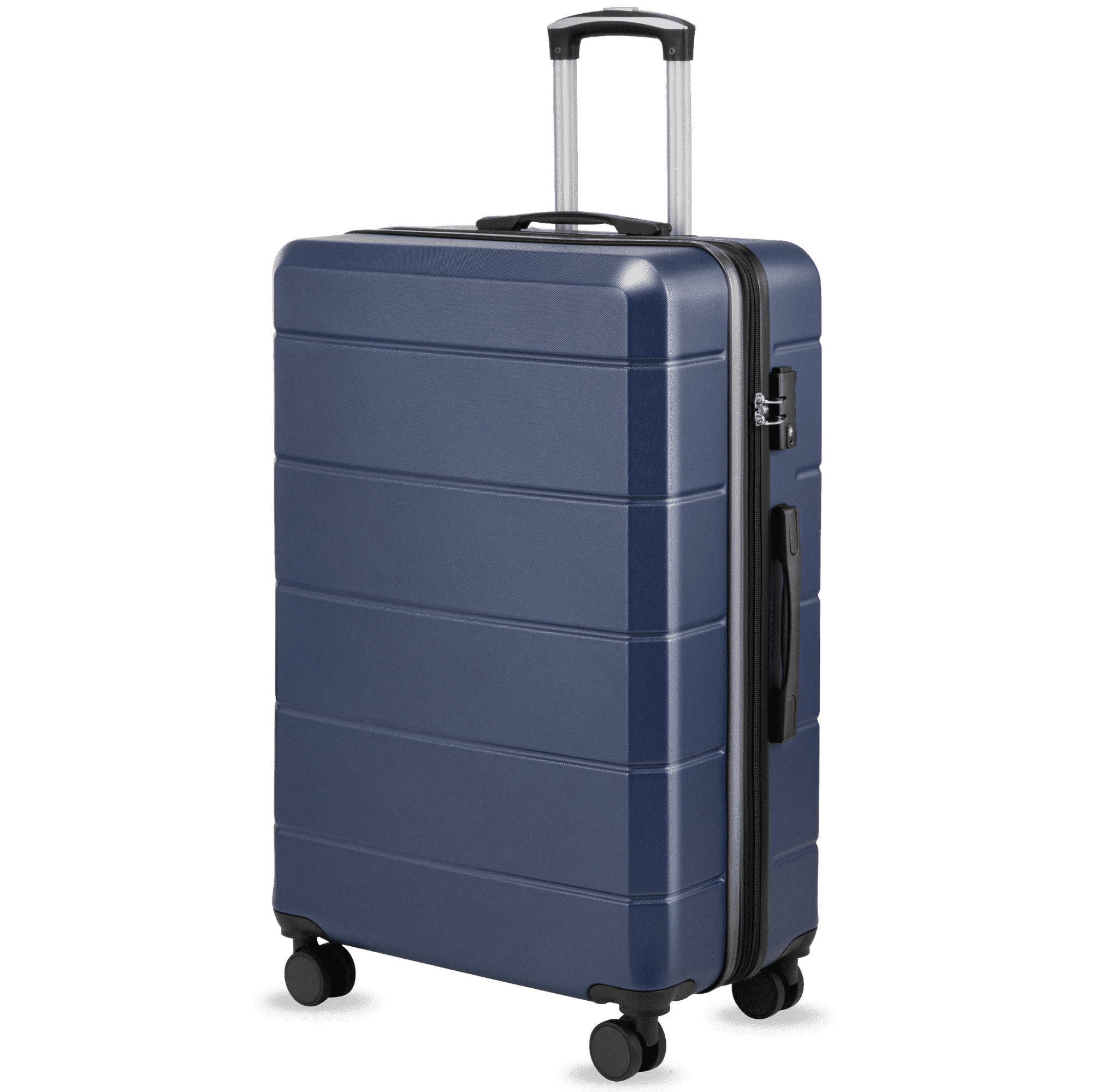 28" Checked Large Expandable Luggage,Hardside Spinner Suitcase with TSA Lock, Blue - EX-Lite