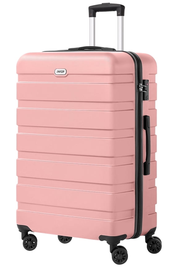 Luggage PC ABS Lightweight Suitcase with Wheels TSA Lock Hardshell Checked-Large Luggage 28 inch Pink