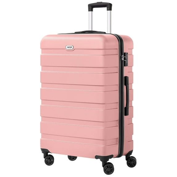 Luggage PC ABS Lightweight Suitcase with Wheels TSA Lock Hardshell Checked-Large Luggage 28 inch Pink
