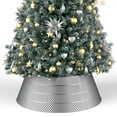 thumbnail image 1 of 28" Christmas Tree Collar, Metal Tree Collar Decoration for Real & Artificial Trees, Silver, 1 of 8