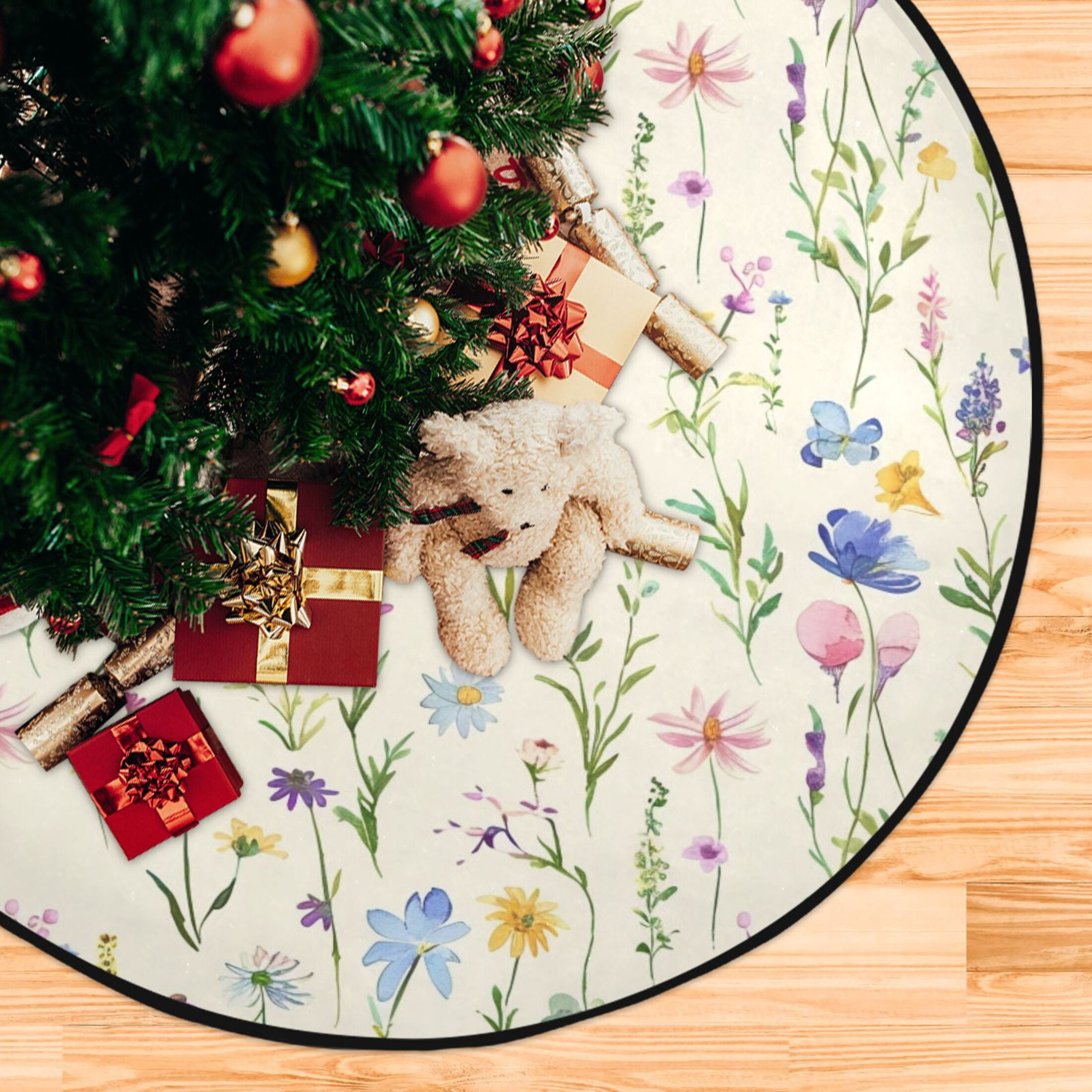 28" Christmas Tree Stand Mat Under Tree Protect Floor Waterproof