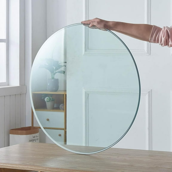 28" Clear Round Glass Table Top, Thick Tempered Glass with Smooth Polished Edge – Ideal for Kitchen, Living Room, Office or Patio Table Replacement