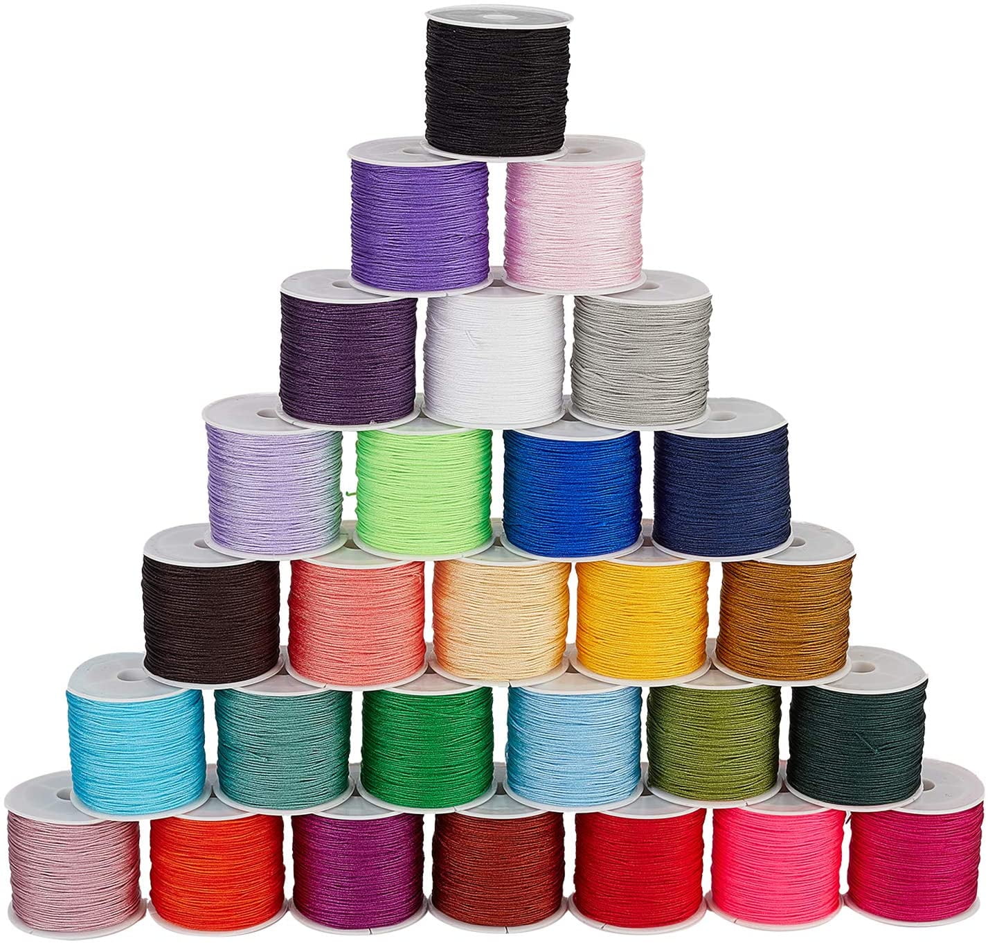 Pandahall Elite 20 Color Satin Rattail Cord String 2mm Nylon Satin Silk Cord  for Necklace Bracelet Beading Cord for Chinese Knot, Macramé, Trim, Jewelry  Making, 200 Yards Totally 