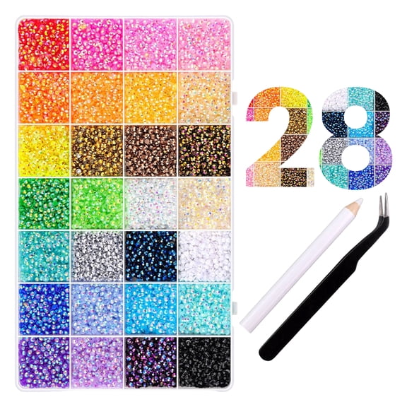 28 Colors Bedazzler Kit With Rhinestones Hot Fix Applicator Tool Rhinestones, 3mm Multicolor Resin Flatback Gems Jelly Rhinestones For Bedazzling Perfect For Crafting Book Shoes Nail Art