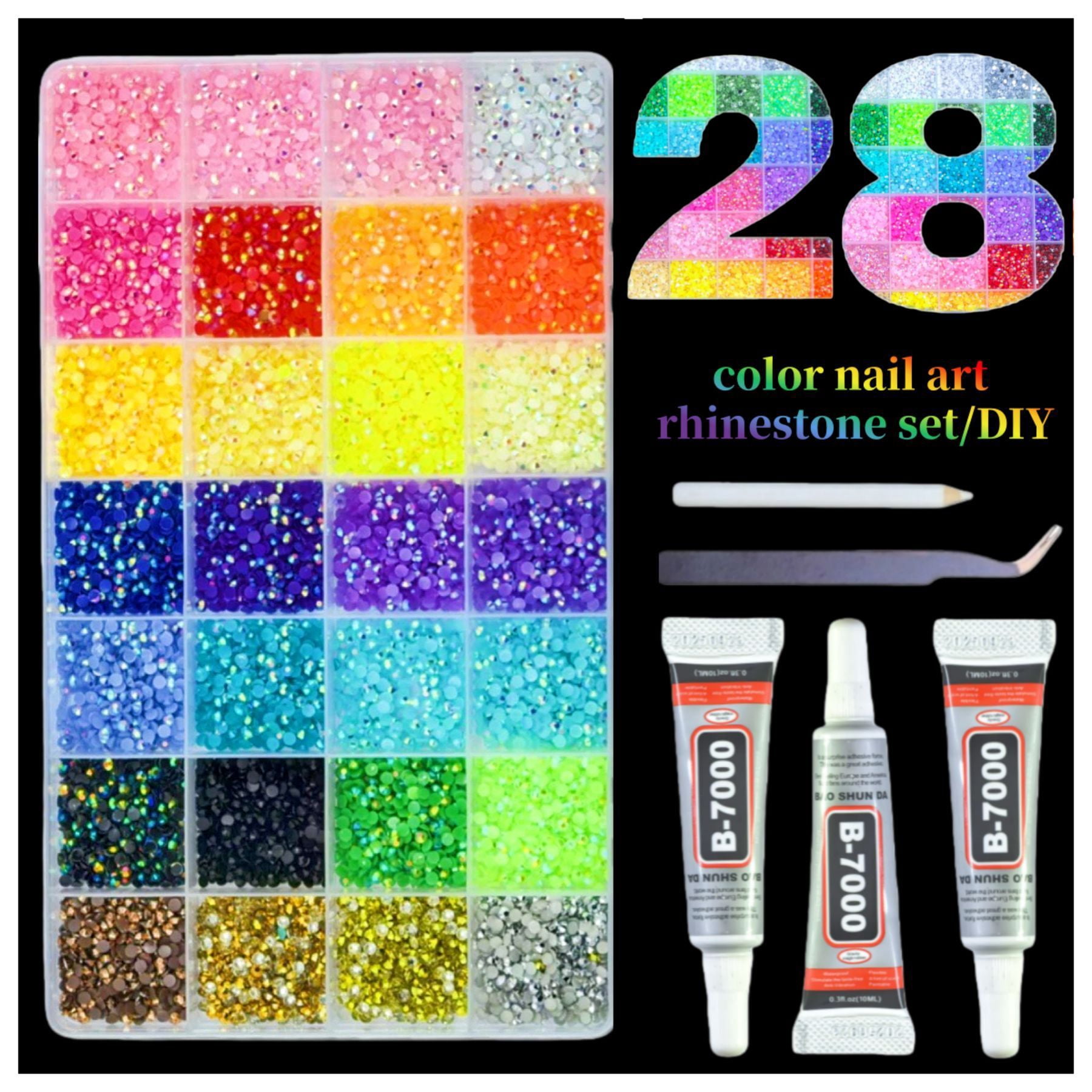 28-Compartment Storage Box Resin Flat-Bottom Drill for Nails Face Eye Makeup Tumblers Bottles Crafts Shoes Phones