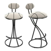 28" Counter Height Bar Stools Set of 2, Modern Velvet Barstools with Golden S-shaped Frame, Upholstered Kitchen Island Chairs with Footrest, Black