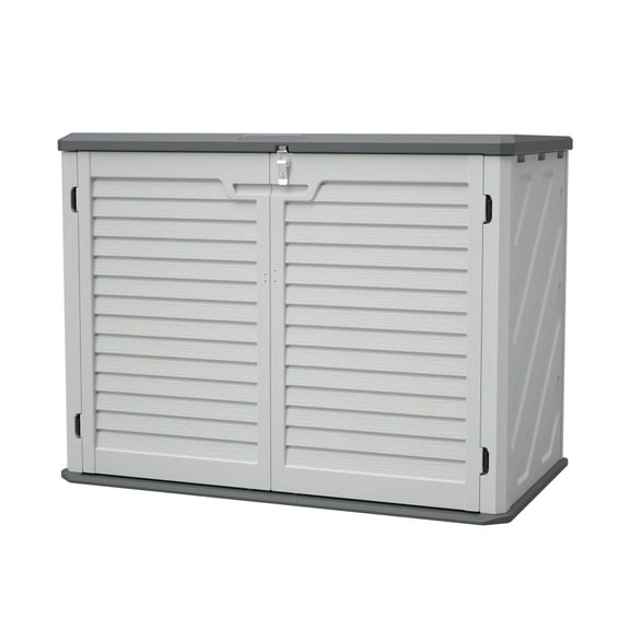 28 Cu.Ft Horizontal Storage Shed - Double-Wall HDEP Resin with Dual Locking System & Weatherproof Design