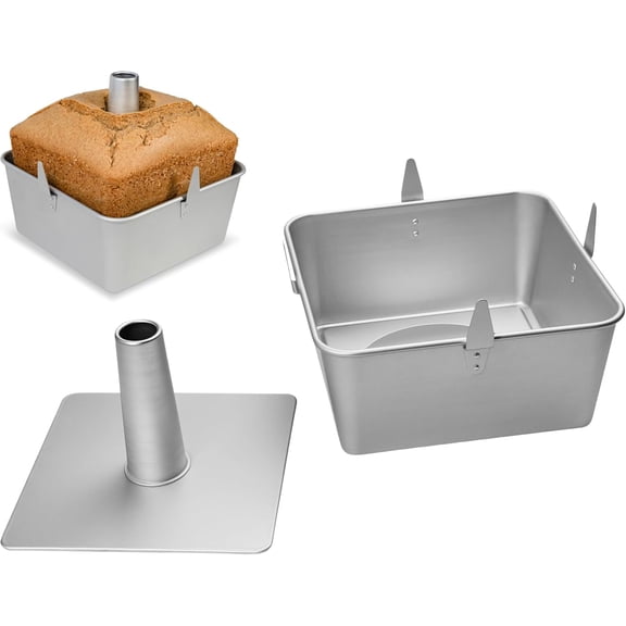 28-Cup Capacity For 18-Cup Recipes 10-Inch Anodized Aluminum Angel Food Chiffon & Pound Cake Pan With Removable Bottom And Cooling Feet