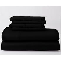 28" DEEP POCKET, ABORN 800-Thread-Count, 100% Egyptian Cotton, 6 PC Full Black