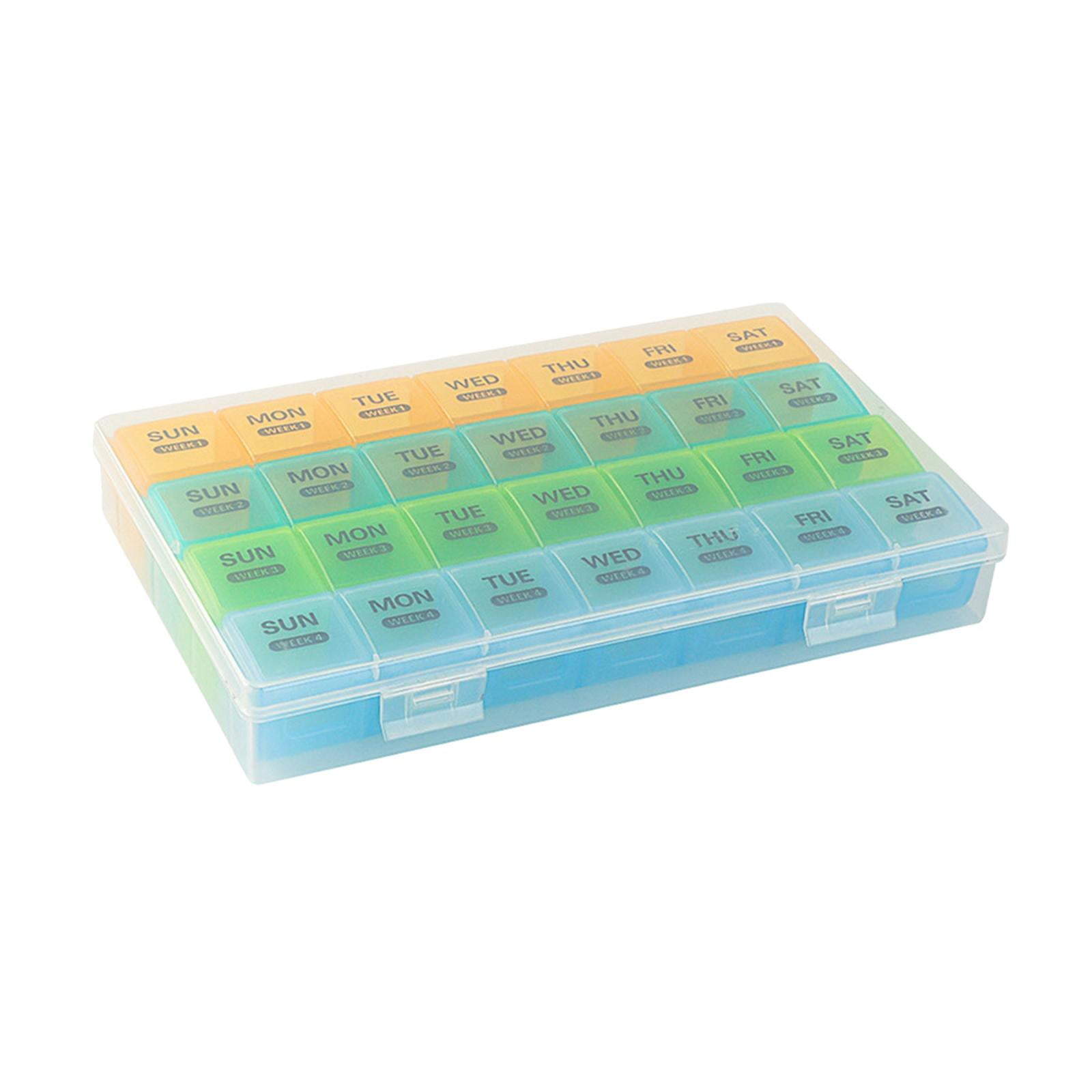 28 Day Pill Planner Travel Pills Organizer 28 Day Pill Box 4 Weeks A