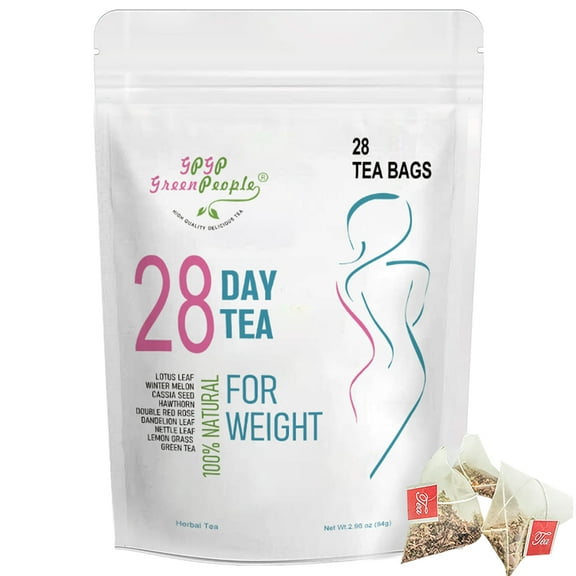 28 Day Skinny Tea Bag - Made with Green Tea - Herbal Tea Supplement - Non GMO, Vegan, All Natural Teas - Reduce Bloating