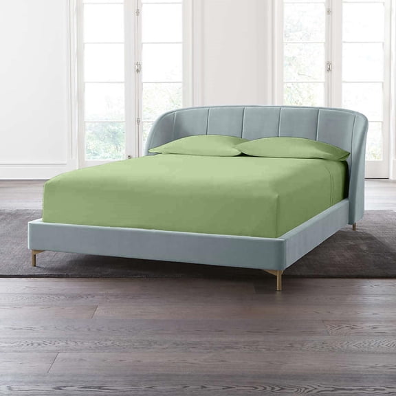 28" Deep Pockets - Queen Fitted Sheet with 2 Pillowcases 600-TC Egyptian Cotton 3-PC Set - Sage