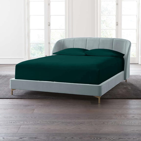 28" Deep Pockets - Queen Fitted Sheet with 2 Pillowcases 600-TC Egyptian Cotton 3-PC Set - Teal Blue