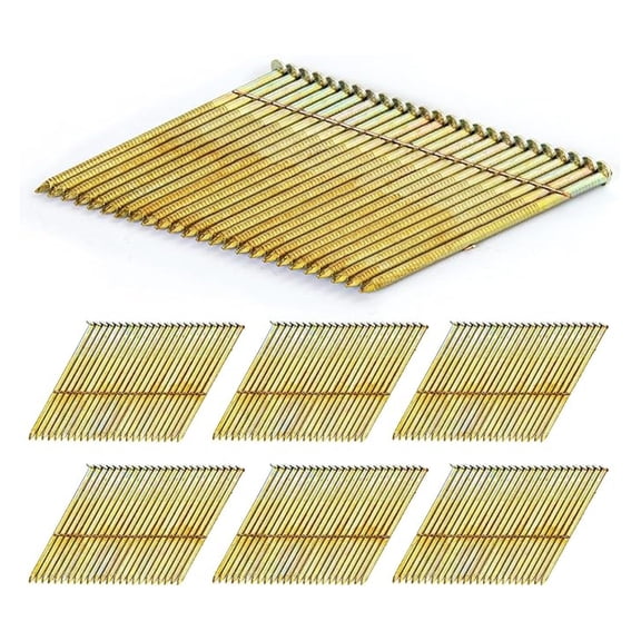 28 Degree Framing Nails - 3 Inch x .120 Inch Ring Shank, 2000 PCS Galvanized Wire Weld for Framing Nailer - Wood Construction, Roofing & Renovation