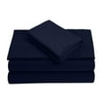thumbnail image 1 of 28" EXTRA DEEP POCKETS - 700-Thread Count 100% Egyptian Cotton Queen XL Sheet Set, 4PC (1 Flat, 1 Fitted, 2 Pillowcases) Long Staple Cotton, 700-TC Pure Cotton - Queen XL, Navy Blue, 1 of 7