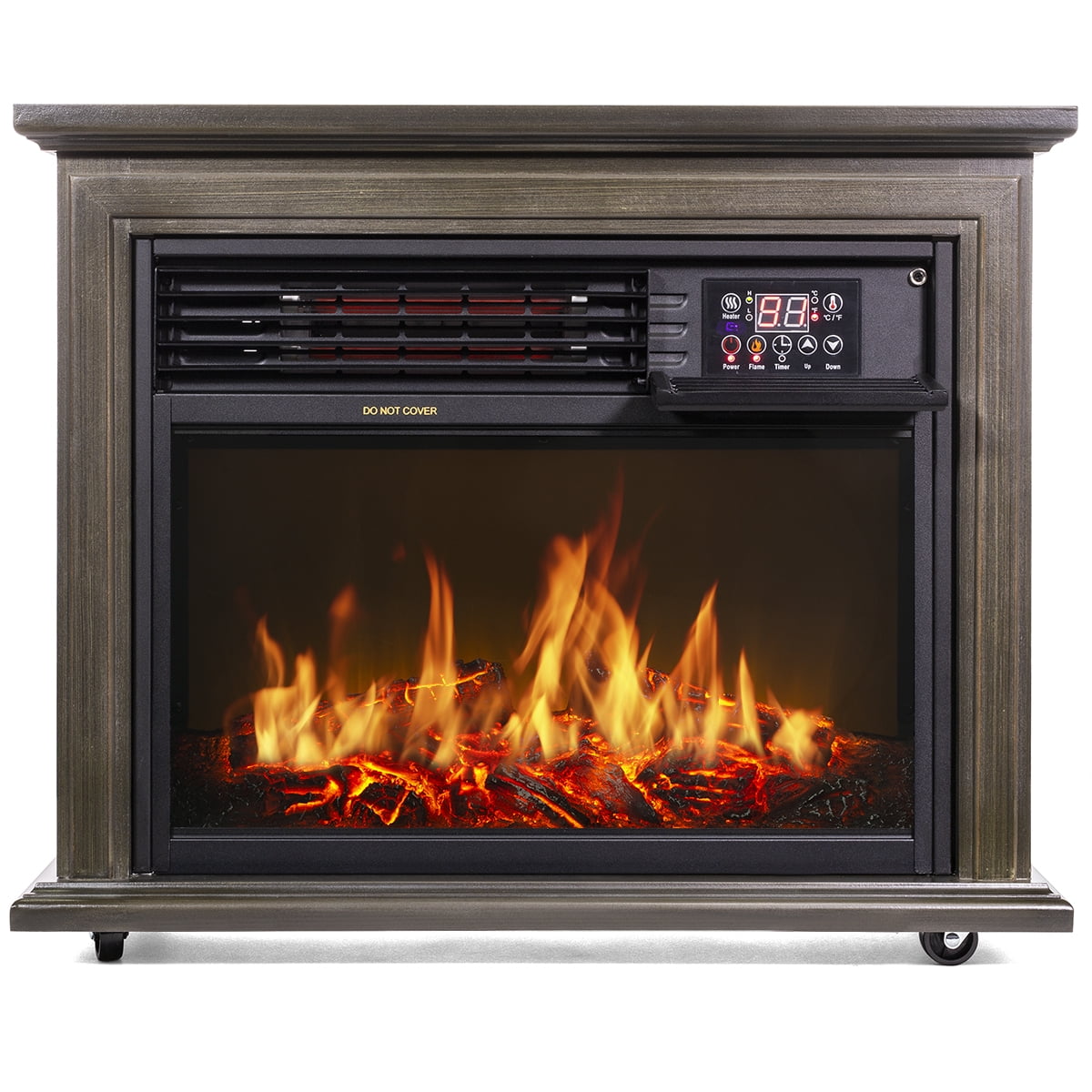 28 Electric Fireplace 1500W 3D Flame Embedded Insert Heater Cabinet, Oak -  Walmart.com