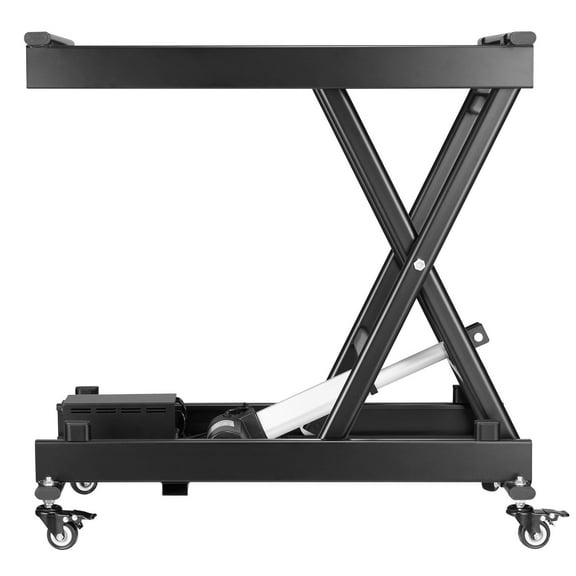 28" Electric Scissor Lift Table Cart | 330 Lbs Capacity | Hydraulic Raising Platform | 4 Wheels for Mobility | Workbench, Warehouse, Garage