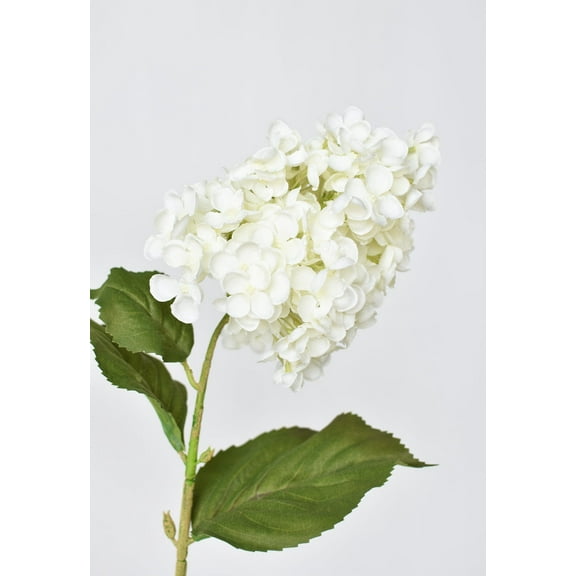 28" Faux Cone Hydrangea Stem White