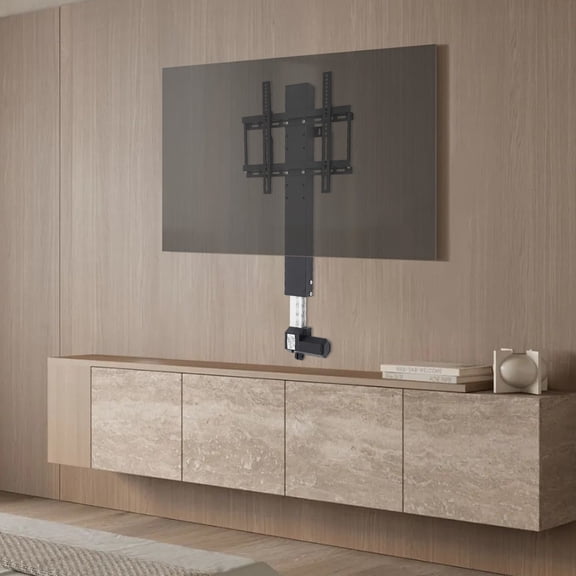 28" Floor Standing Black Motorized TV Lift Mount Bracket with Remote For 26"-57" LCD TVs"