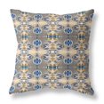 thumbnail image 1 of 28" Flowers of Strength Broadcloth Blown and Closed Pillow in Brown Blue Fabric, 1 of 5