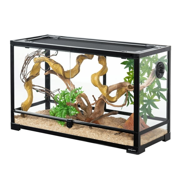 28 Gallon Knock Down Reptile Glass Terrarium with Double Swing Doors