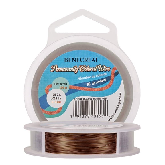 28-Gauge Resistant Wire SaddleBrown Copper Wire 328-Feet/109-Yard for Jewelry Craft Making for DIY