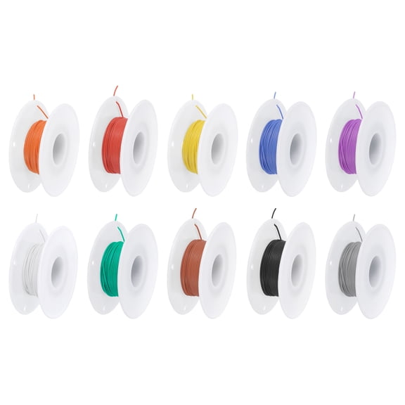 28 Gauge Silicone Wire 28AWG Stranded Wire Tinned Copper Wire High Temp Wire Spool 10 Color 15m/49.2ft 10pcs