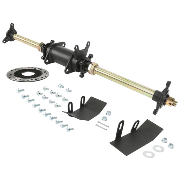28" Go Cart Rear Axle Kit Rear Axle Complete Assembly Kit 3 Stud Wheel Hub Flange for DIY rebuild ATV Quad Buggy 4 Wheelers Go Kart 150cc 125cc 110cc (28inch)