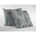 thumbnail image 1 of 28â€ Gray Purple Tropical Leaf Indoor Outdoor Throw Pillow, 1 of 4