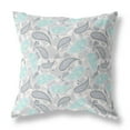 thumbnail image 1 of 28â€ Gray Turquoise Boho Paisley Indoor Outdoor Throw Pillow, 1 of 4