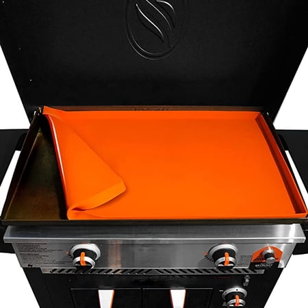28" Grill Silicone Mat Protective Mat Cover Garden BBQ Griddle Suitable for Blackstone, Orange
