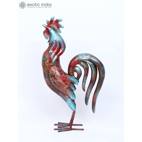 28" Hand-Painted Rooster | Home Decor