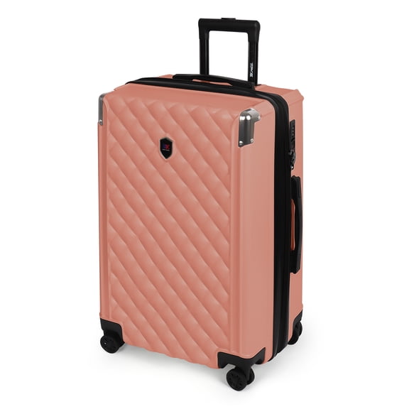 New York Xpress 28" Hardside Large Checked Luggage, Lightweight Expandable Suitcase with Spinner Wheels and TSA Lock, Meaty Pink - WD576