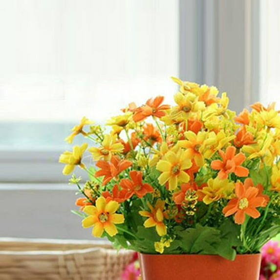 28 Heads Artificial Flowers Vibrant Color Silk Decorative Flower for Wedding