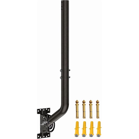 28" Heavy Duty Antenna Mount, Adjustable J-Pole Mast Bracket for TV Antenna, Weather Station, WiFi Extender, Starlink & Wireless Bridge, Iron Spray Paint Outdoor Pole Mount