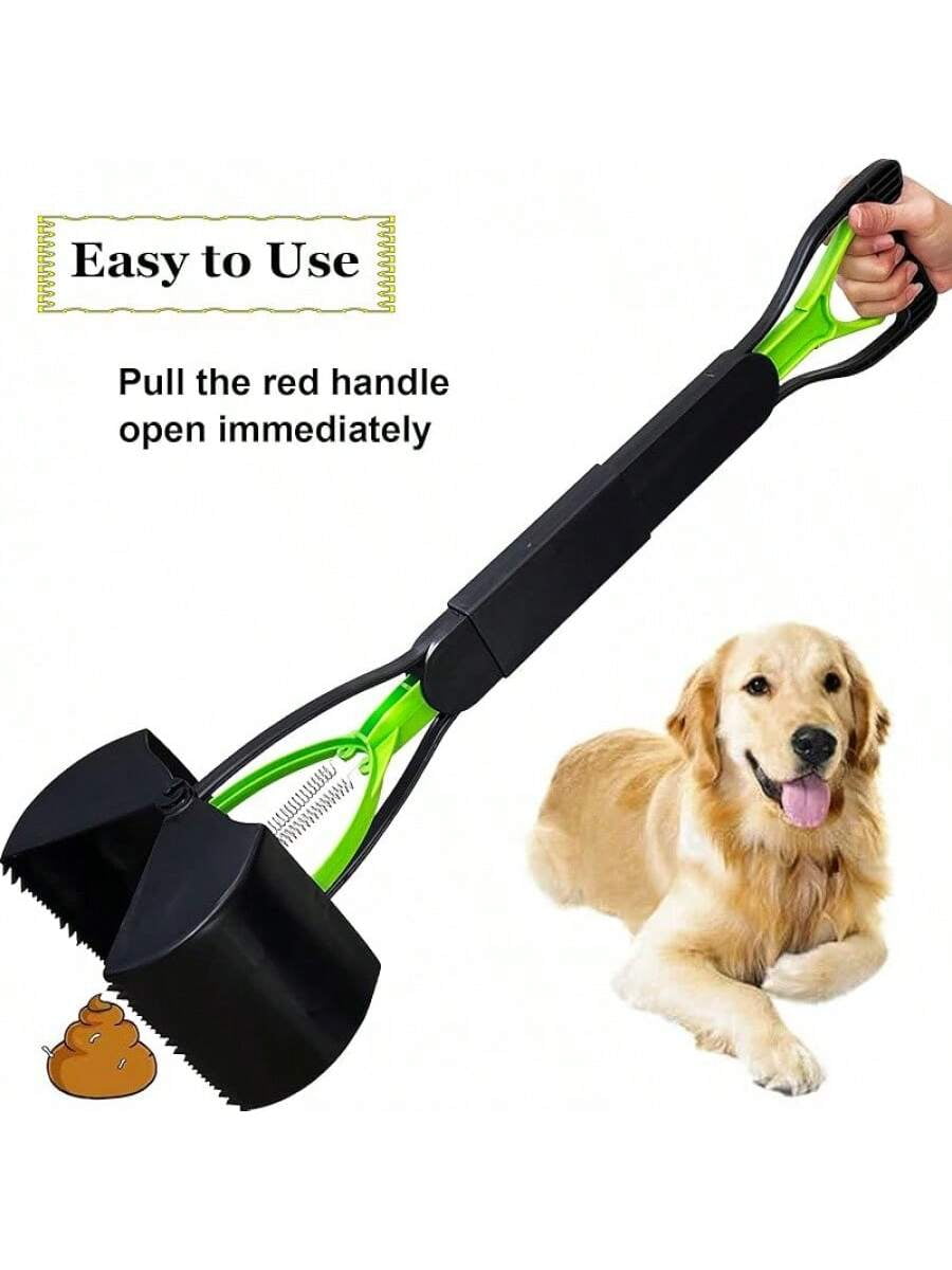 "28" Heavy Duty Dog Poop Scooper – Extra Long Handled Pooper Scooper for Large/Medium/Small Dogs – Rust-Proof Metal & Durable Plastic Scoop for Grass, Gravel & Yards – Ergonomic Grip