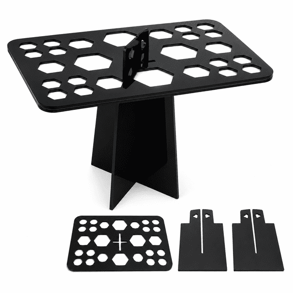 28-Hole Makeup Brush Drying Rack, Foldable Brush Holder Organizer, Black