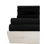 28-INCH EXTRA DEEP POCKETS - 6 PC Split Head King Giza Sheet Set for Adjustable Bed - (Extra Pillowcases) 800-Thread-Count 100% Giza Cotton- 800TC Cotton- Black