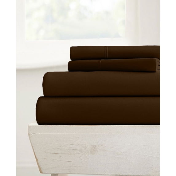 28-INCH EXTRA DEEP POCKETS - 700-TC Full Size 4PC Sheet Set - Premium 700-Thread-Count 100% Egyptian Cotton - Chocolate