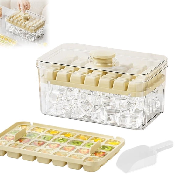 28 Ice Cube Maker with Easy Press Lid, 2026 New Double Layer Portable Ice CubeTrays for Freezer,Press Type Easy ReleaseIce Cube Tray, Ic e Cub e Mold Maker for DIY Whiskey Cocktail Coffee Beverages