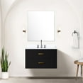 thumbnail image 1 of 28 In. Mirror Included Black Bath Vanity With White Quartz Countertop - , Solid Wood, Wood Panels, 1 of 3