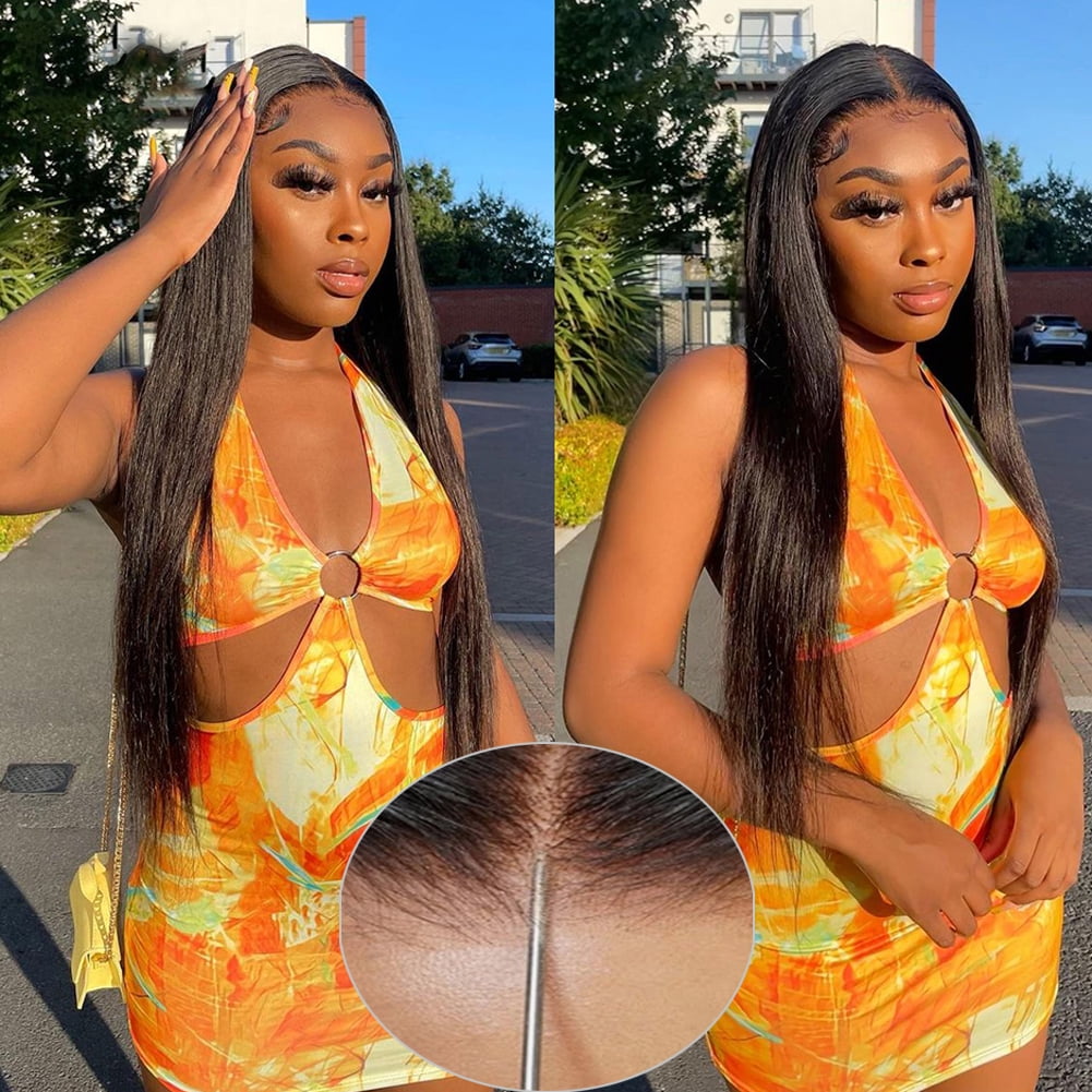 28 Inch 5x5 HD Lace Closure Wigs Human Hair Straight Lace Front Wigs Human Hair Pre Plucked 200% Density Glueless Wigs Human Hair Wig Closure Wig for Women