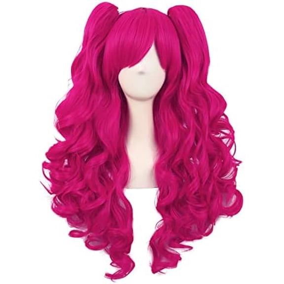 28 Inch/70 cm Lolita Long Curly 2 Ponytails Clip   Wig (Hot )