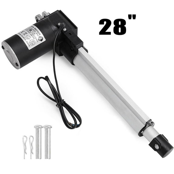 28 Inch 700mm Electric Linear Actuator Kit Heavy Duty Pusher Motor 6000N/1320lbs Max Lift Strong Durable Wide Range of Stretching with Caution Mark