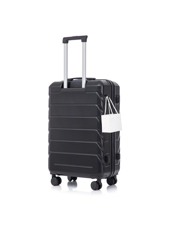 28 Inch ABS Hard Shell Large Travel Checked Luggage - Scratch Resistant Surface Four Multi-Directional Wheels, With Combination Lock and Side Hooks