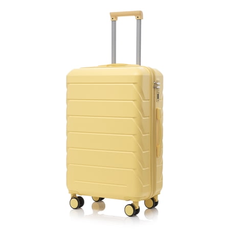 28 Inch ABS Hard Shell Large Travel Checked Luggage (Yellow)