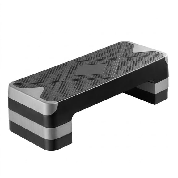 28 Inch Aerobic Exercise Step Platform with 4 Risers Gray
